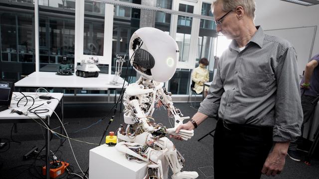 Le robot suisse ROBOY du laboratoire d'intelligence artificielle de l'université de Zurich. [KEYSTONE - Samuel Truempy]