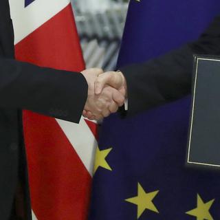 Le retrait de la Grande-Bretagne de l'Union européenne est prévu pour le 31 janvier 2020 à minuit. [EPA/Keystone - Yves Herman]