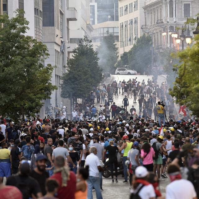 Une manifestation anti-gouvernementale au Liban. [EPA/Keystone - Wael Hamzeh]