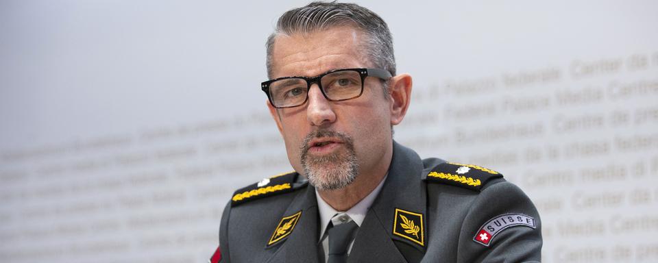 Raynald Droz, chef d'état-major du commandement des opérations au DDPS. [Keystone - Peter Klaunzer]