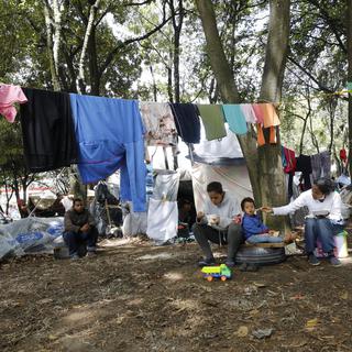 des migrants vénézuéliens dans un camps en Colombie. [epa/Keystone - Mauricio Duenas Castaneda]