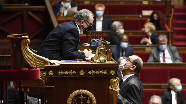 Le président de l'Assemblée nationale Richard Ferrand (à gauche) et le premier ministre Jean Castex. [Bertrand GUAY / AFP]