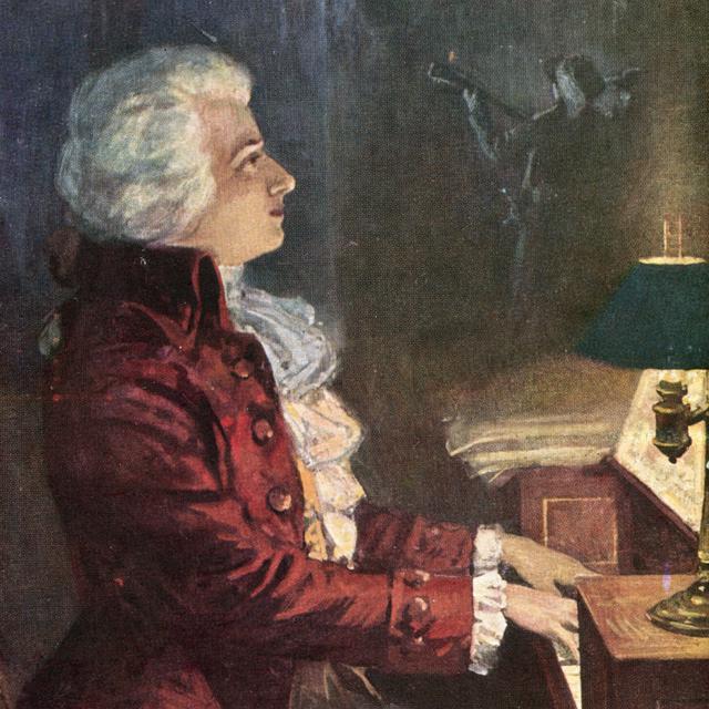 Wolfgang Amadeus Mozart (1756-1791) en train de composer "Don Juan". [Roger-Viollet via AFP]