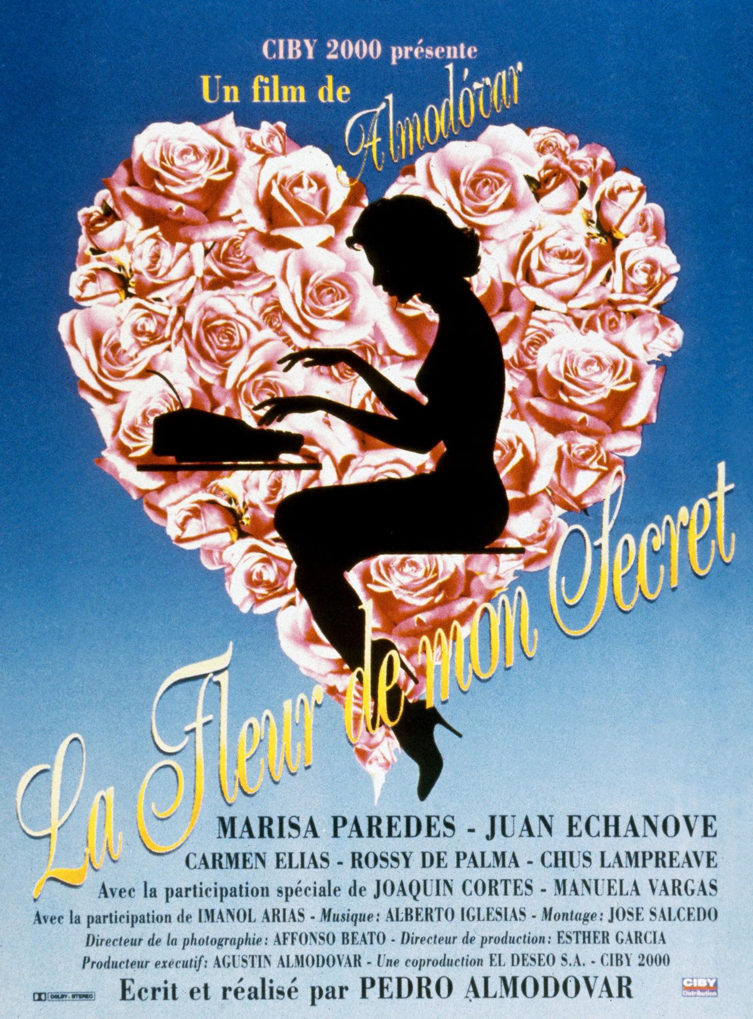 L'affiche de "La Fleur de mon secret" et sa silhouette typique. [Collection ChristopheL via AFP - CiBy 2000 / Jean Marie Leroy]