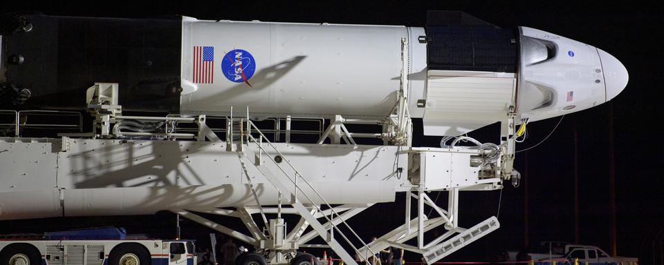 La fusée Falcon 9 de SpaceX avec à sa tête une capsule Crew Dragon sera lancée mercredi depuis Cap Canaveral aux Etats-Unis. [NASA - Bill Ingalls]