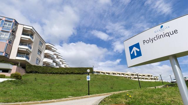 L'entrée de la clinique de Genolier, dans le canton de Vaud. [Keystone - Olivier Maire]