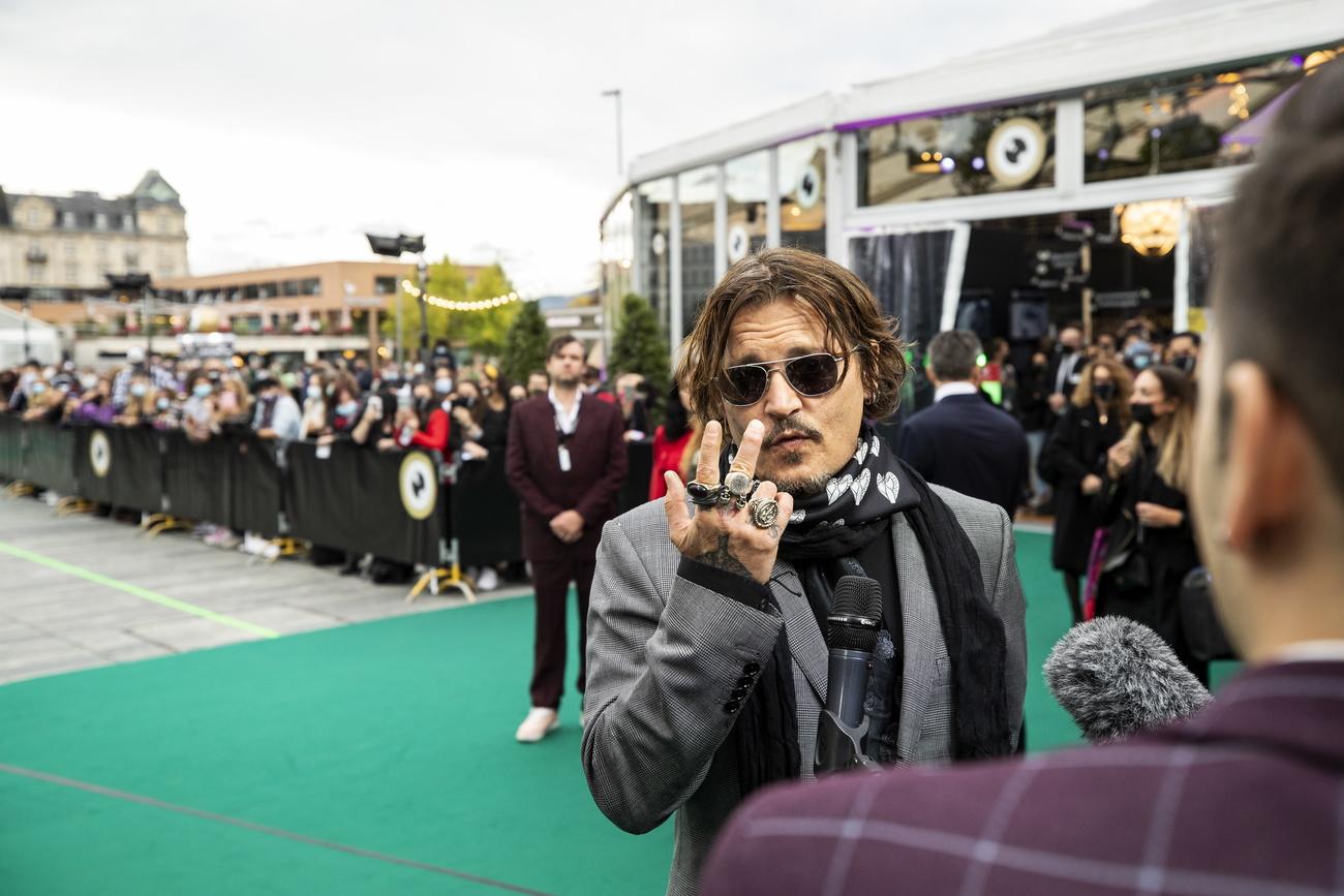 L'acteur américain Johnny Depp à son arrivée au Zurich Film Festival (ZFF). [Keystone - Alexandra Wey]