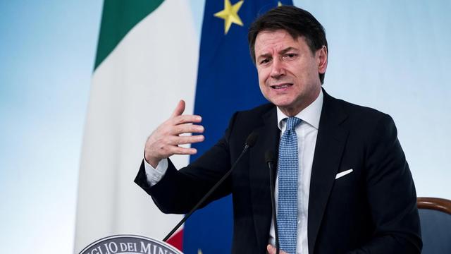 Le Premier ministre italien Giuseppe Conte lors d'une conférence de presse sur le coronavirus, le 5 mars 2020 à Rome. [AFP - Angelo Carconi]