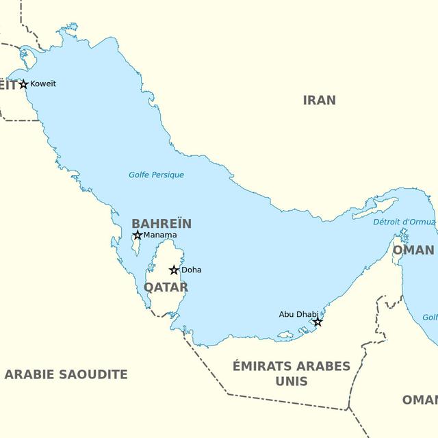 carte (partielle) des péninsule et golfe persiques. [wikipedia]