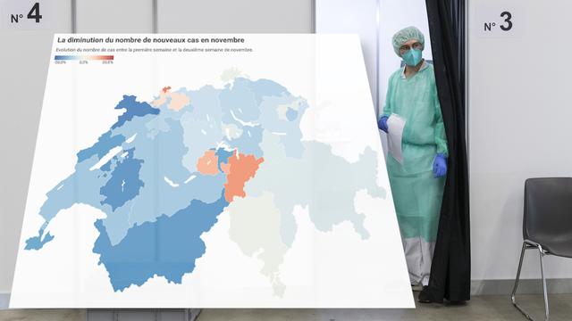 Le nombre de cas diminue dans la plupart des cantons. [Keystone]