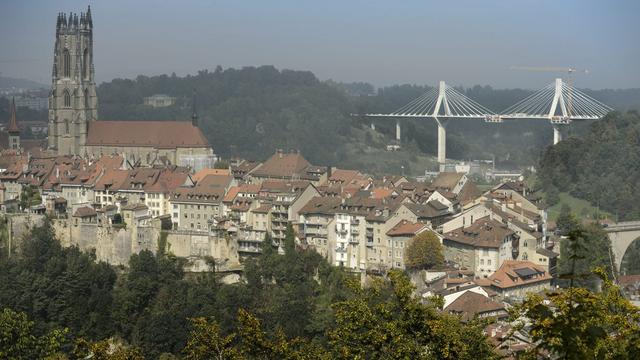 Une vue sur la ville de Fribourg. [Keystone - Laurent Gillieron]