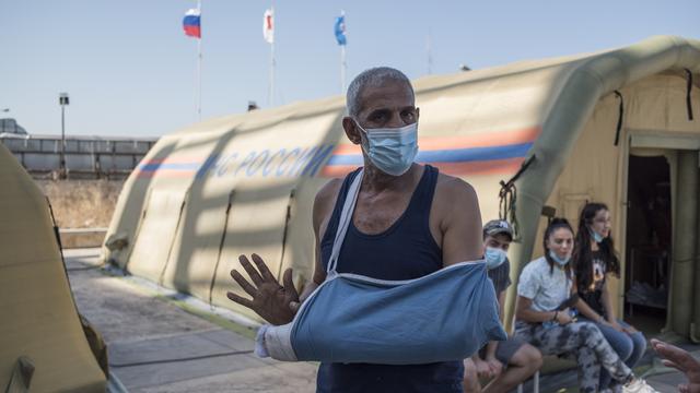 L'aide internationale (ici, Russe) a afflué pour pallier aux destructions des hôpitaux de Beyrouth après l'explosion du 4 août. [Sputnik/AFP - Valeriy Melnikov]