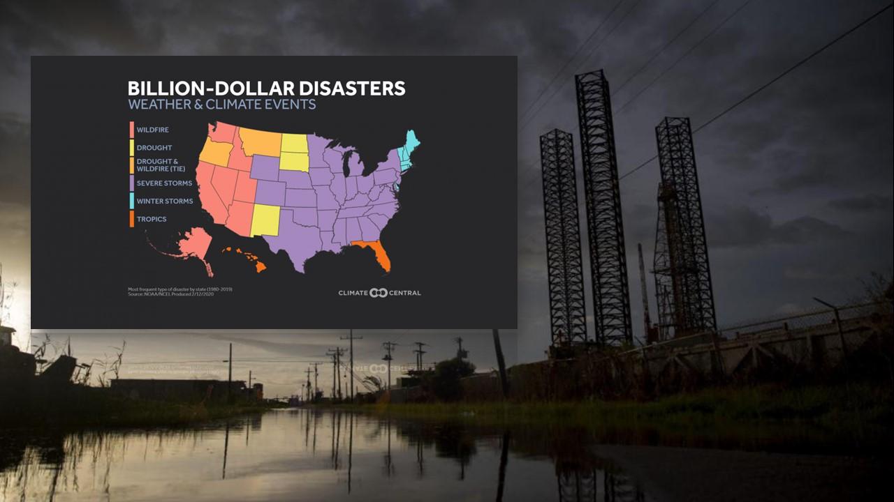 Catastrophes naturelles les plus répandues aux Etats-Unis, par Etats. [Climate Central]