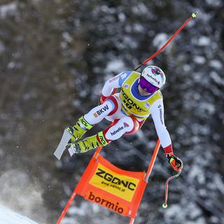 Urs Kryenbühl a décroché son deuxième podium de l'hiver à Bormio. [Keystone - Marco Trovati]