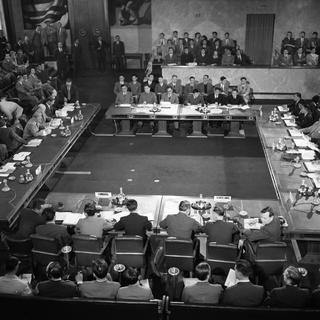La Conférence de Genève sur l'Indochine, le 21 juillet 1954. [Photopress-Archiv/Keystone - Str]