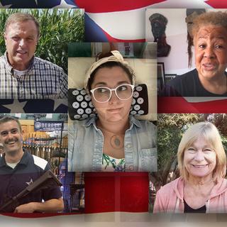 Tim, Scott, Linda, Felicia et Jane sont les cinq témoins de l'opération "Born in the USA" [RTS - Mouna Hussain]