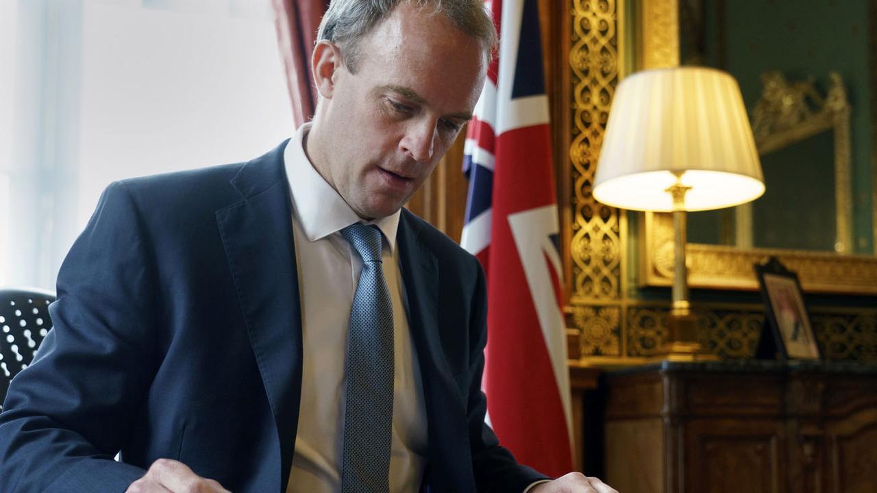 Le secrétaire d'Etat britannique des Affaires étrangères Dominic Raab, 06.07.2020. [n10 Downing street/EPA/Keystone - Pippa Fowles]