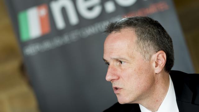 Le conseiller d'Etat neuchâtelois Laurent Kurth. [Keystone - Jean-Christophe Bott]