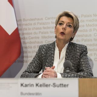 Karin Keller-Sutter à Berne. [Keystone - Alessandro della Valle]