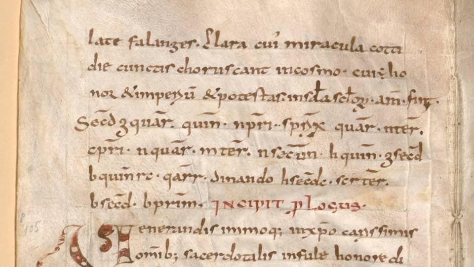 La signature codée de la religieuse Hugeburc est dissimulée dans son manuscrit. [Baysersiche staatbibliothek, Munich]