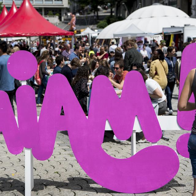 Le Miam Festival, organisé par Lausanne à Table, ici en 2017. [Keystone - Jean-Christophe Bott]