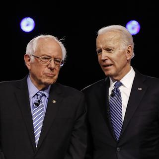La course à l'investiture démocrate devrait se jouer entre Bernie Sanders et Joe Biden. [Keystone - Matt Rourke]