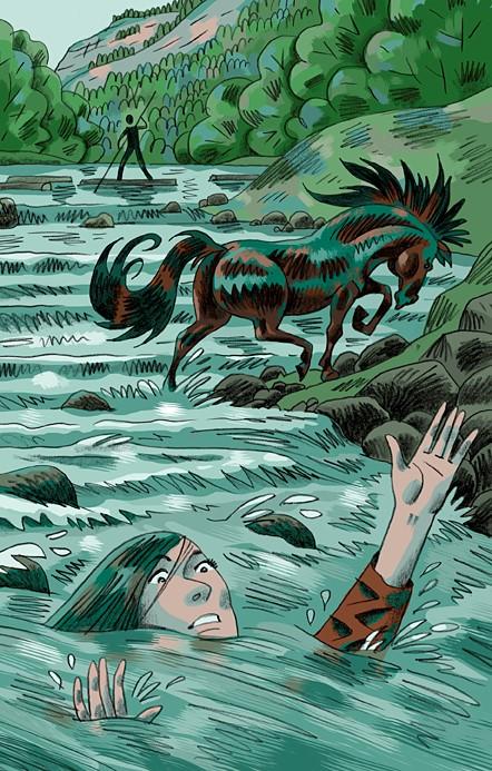 Une illustration du livre "Vouivres, sorcières, grimoires et loups garous, Contes et légendes du Jura". [Denis Kormann]