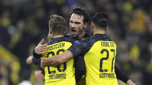 Lukas Piszczek, Mats Hummels et Emre Can, trois des joueurs du BvB qui reprendront l'entraînement ce lundi. [AP - Friedemann Vogel]