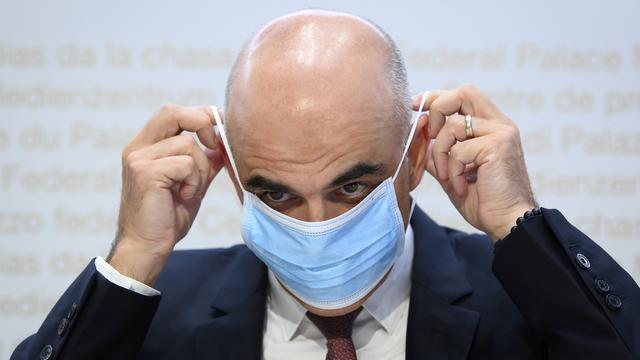 Le conseiller fédéral Alain Berset le 4 novembre 2020. [Keystone - Anthony Anex]