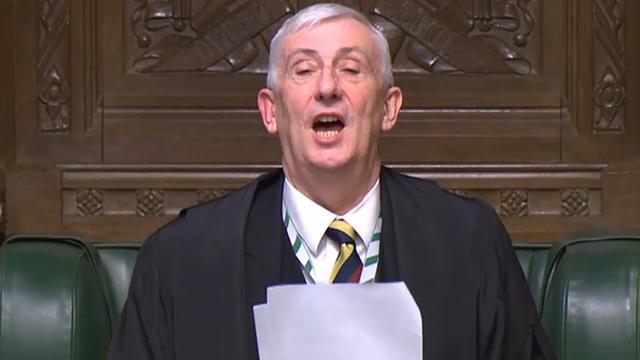 Le "speaker" de la Chambre des représentants britannique Lindsay Hoyle a proclamé mercredi l'approbation de l'accord sur le Brexit par une large majorité de 531 députés contre 73. [AFP]