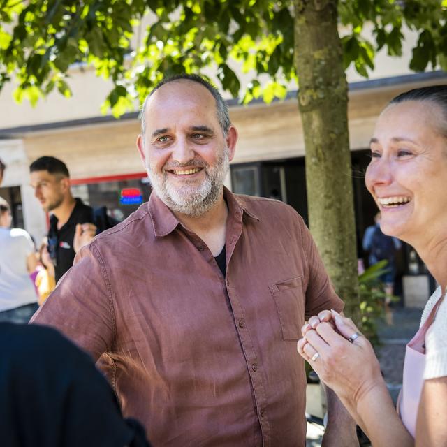 Yvan Luccarini a créé la surprise lors du second tour de l'élection municipale. [Keystone - Jean-Christophe Bott]