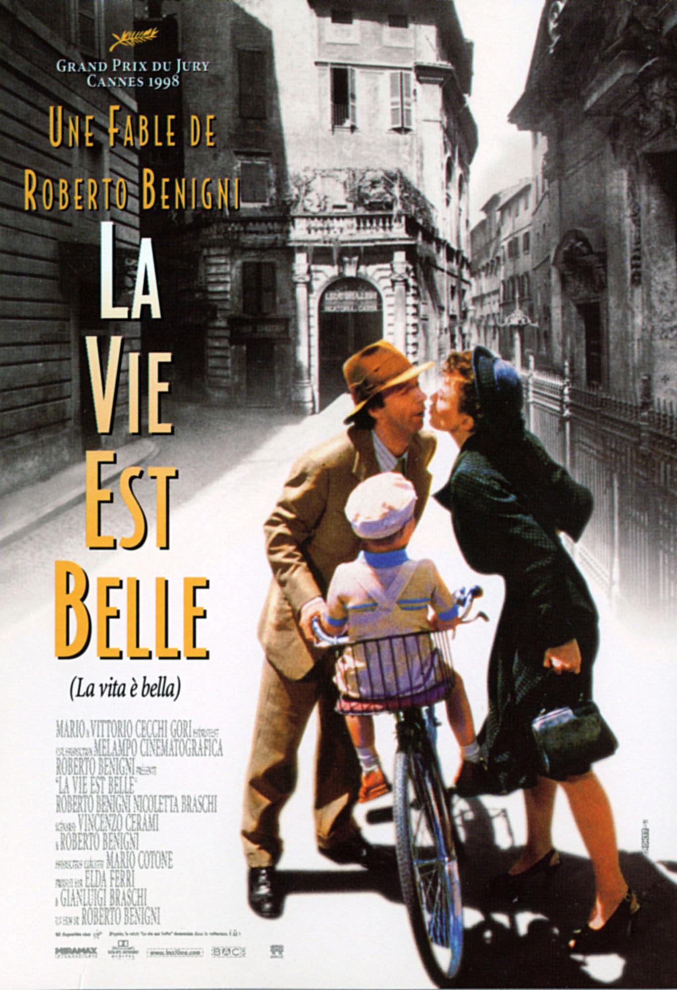 L'affiche du film "La vie est belle" de Roberto Benigni. [Melampo Cinematografica / Cecchi / Collection ChristopheL/AFP]