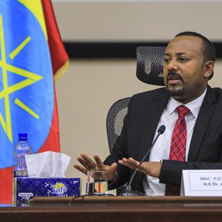 Le Premier ministre éthiopien Abiy Ahmed au parlement à Addis Abeba, 30.11.2020. [EPA/Keystone]