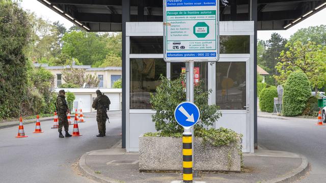 La frontière franco-suisse à Thonex. [Keystone - Salvatore Di Nolfi]