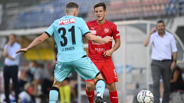 Vaduz et Thoune se disputent une place en Super League. [Keystone - Gian Ehrenzeller]