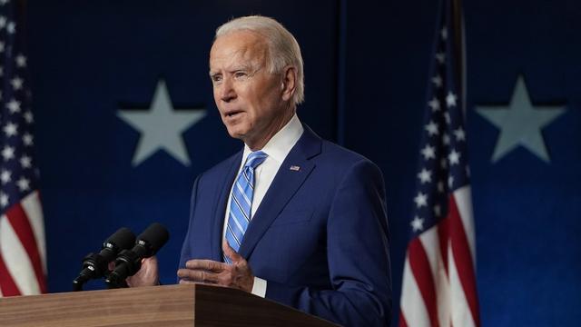 Joe Biden lors d'un discours à Wilmington. [AFP - Drew Angerer]