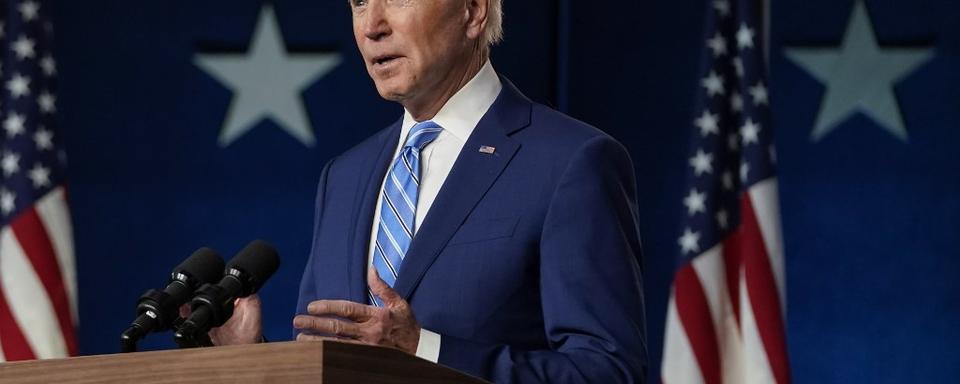 Joe Biden lors d'un discours à Wilmington. [AFP - Drew Angerer]