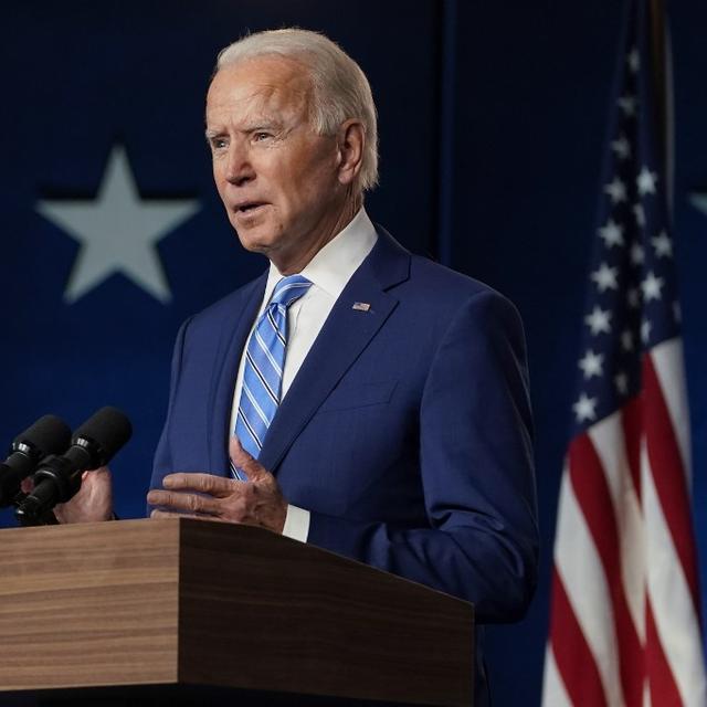 Joe Biden lors d'un discours à Wilmington. [AFP - Drew Angerer]