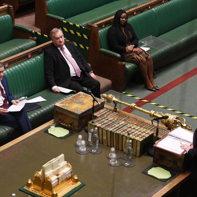 Boris Johnson au Parlement britannique, mercredi 06.05.2020. [UK Parliament/EAP/Keystone - Jessica Taylor]