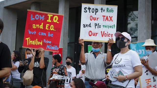 Manifestation en Thaïlande contre le gouvernement. [EPA/Keystone - Djego Azubel]