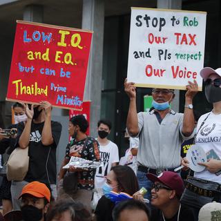 Manifestation en Thaïlande contre le gouvernement. [EPA/Keystone - Djego Azubel]