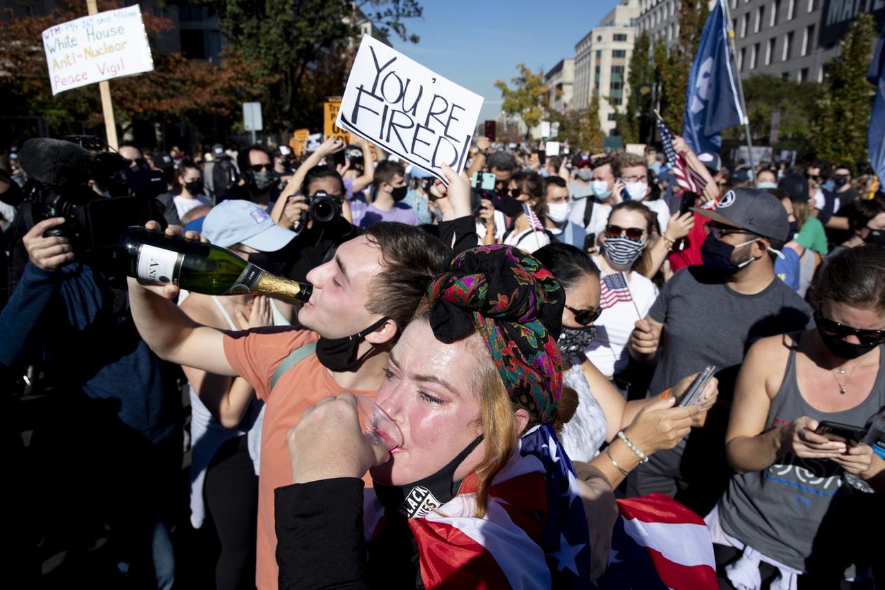 Scène de liesse à Washington. [Keystone - Michael Reynolds/EPA]