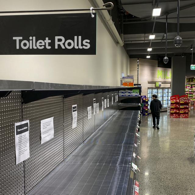 Pénurie de papier de toilette dans un supermarché de Melbourne. Australie, le 5 mars 2020. [afp - William West]