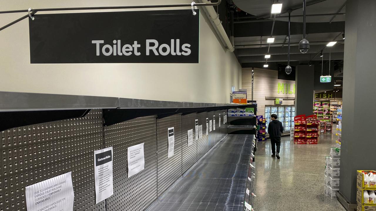 Pénurie de papier de toilette dans un supermarché de Melbourne. Australie, le 5 mars 2020. [afp - William West]