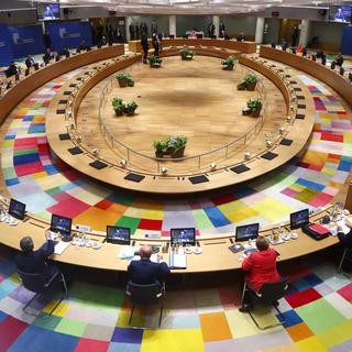 Le sommet à Bruxelles sur le plan de relance de l'économie pour l'Union européenne. [EPA/Keystone - François Lenoir]