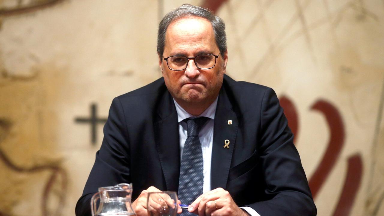 Le président catalan Quim Torra fait appel de sa destitution. [Keystone/EPA - Quique Garcia]