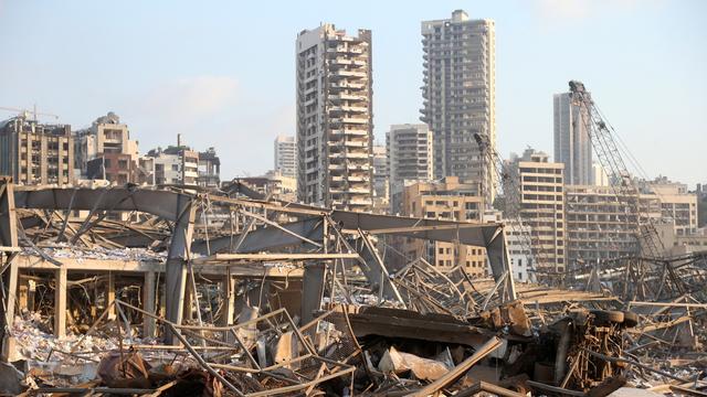 La ville de Beyrouth est dévastée. [Keystone - EPA/Ibrahim Dirani/Dar al Mussawir]