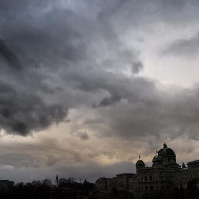 La tempête Ciara a causé des dégâts matériels et des retards dans les transports en Suisse. [Keystone - Anthony Anex]