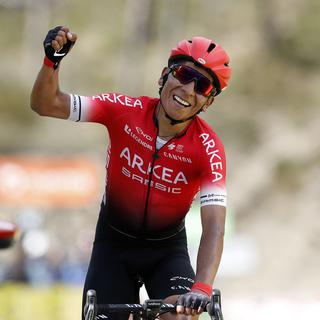 Nairo Quintana a le poing serré. Le Colombien, qui a retrouvé le sourire, nourrit de grandes ambitions. Si tant est que le COVID-19 ne ferme pas la saison. [AFP - Sébastien Nogier]
