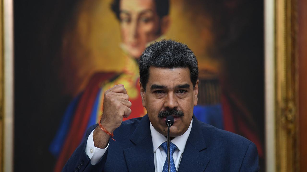 Nicolas Maduro lors d'une conférence de presse dans son palais présidentiel à Caracas, 14.02.2020. [AFP - Yuri Cortez]